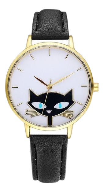 Black Cat Leather Watch