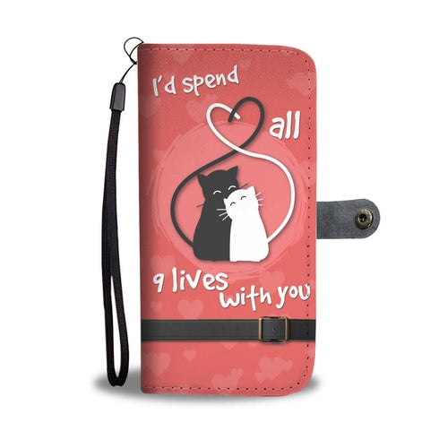 9 Lives Cat Wallet Phone Case with RFID Protection
