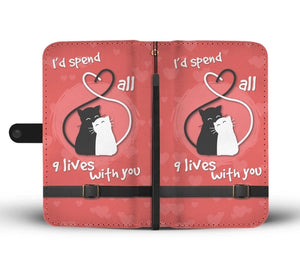 9 Lives Cat Wallet Phone Case with RFID Protection