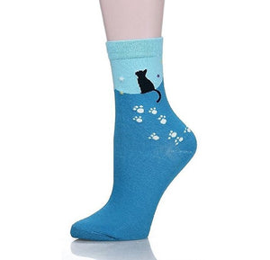 Cotton Kitty Crew Socks