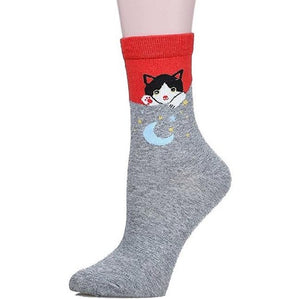 Cotton Kitty Crew Socks