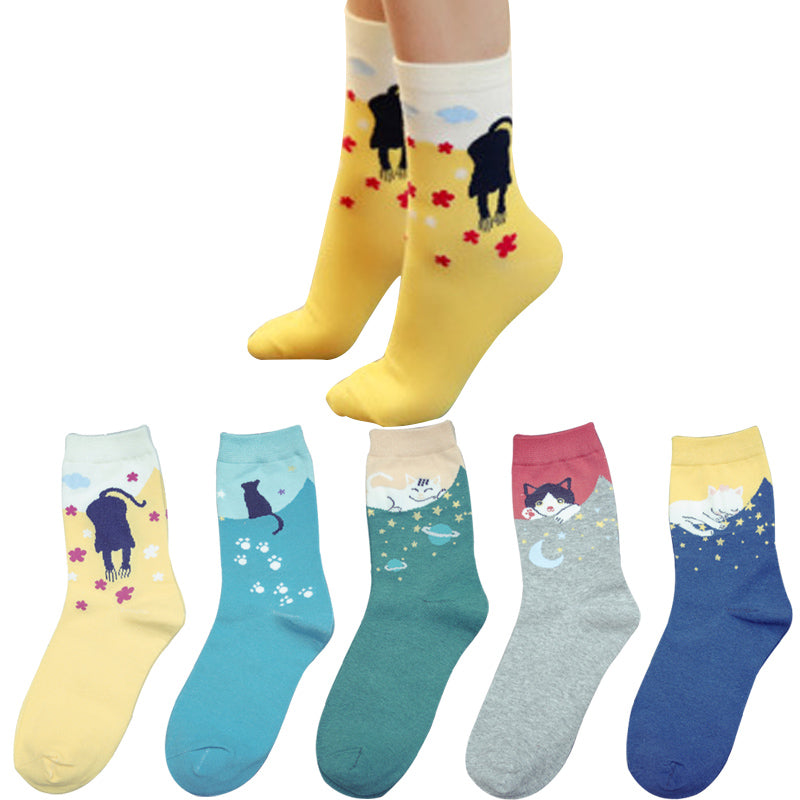 Cotton Kitty Crew Socks