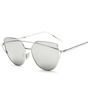New! Cat Eye Sunglasses with Double-Deck Alloy Frame