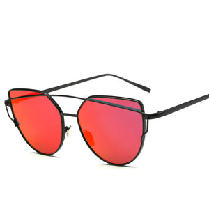 New! Cat Eye Sunglasses with Double-Deck Alloy Frame