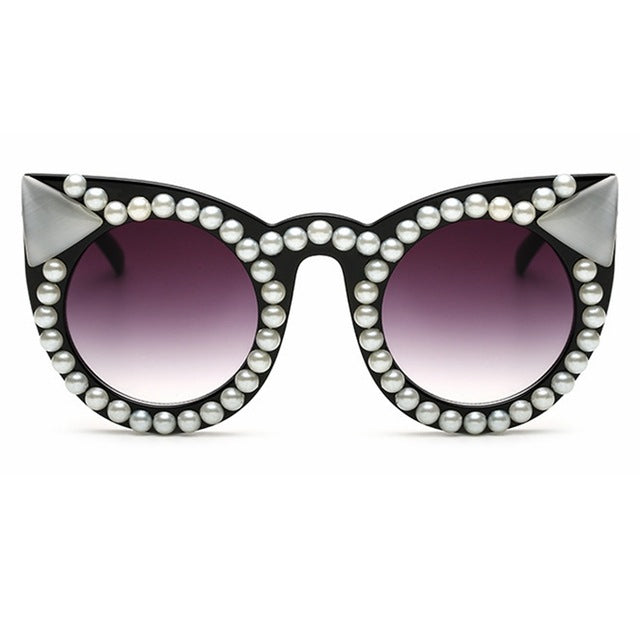 Designer Luxury Pearl & Rhinestone Sunglasses
